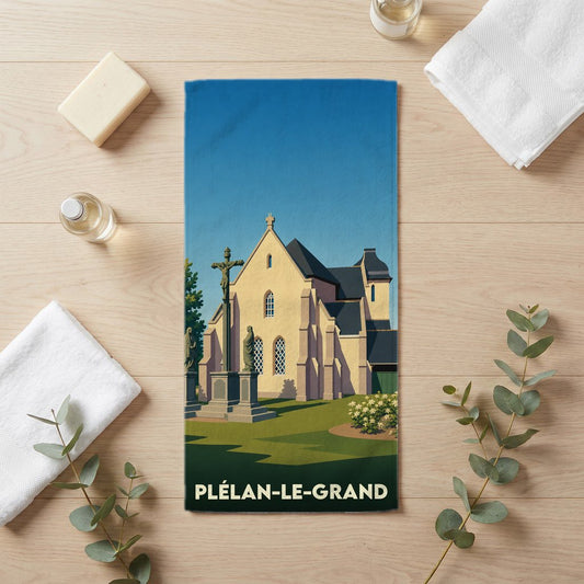 Serviette de bain 30 cm x 60 cm souvenir de Plélan-le-Grand