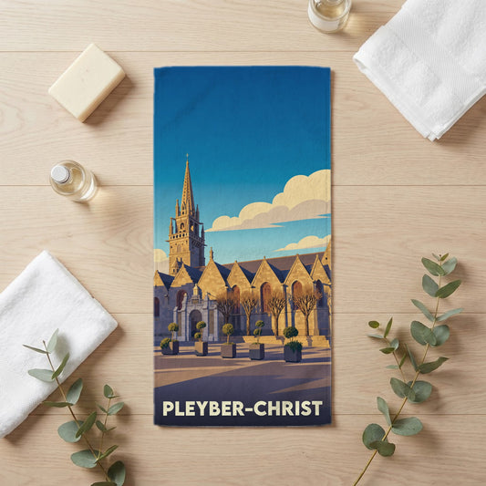 Serviette de bain 30 cm x 60 cm souvenir de Pleyber-Christ