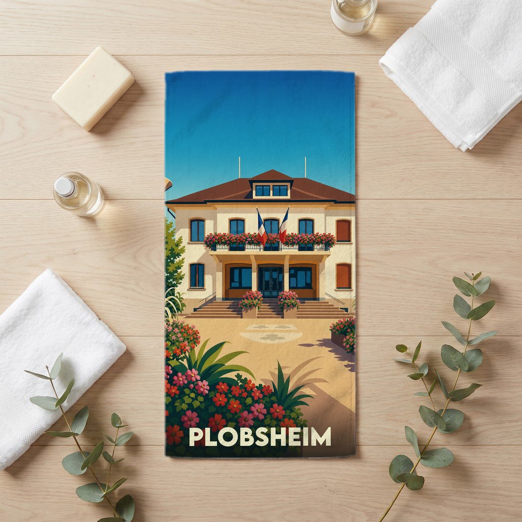 Serviette de bain 30 cm x 60 cm souvenir de Plobsheim