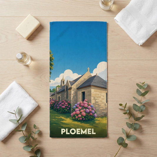 Serviette de bain 30 cm x 60 cm souvenir de Ploemel