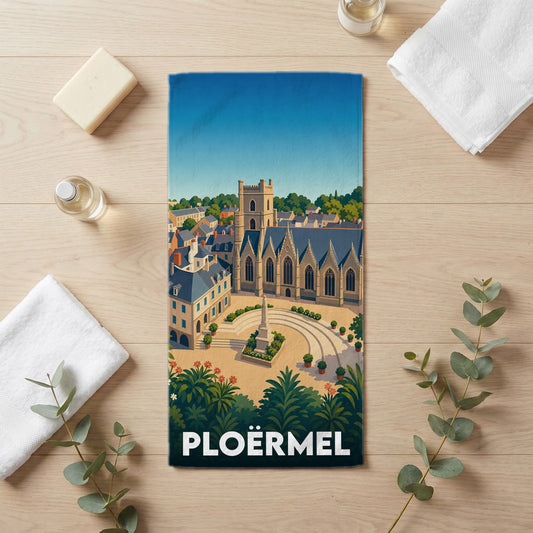 Serviette de bain 30 cm x 60 cm souvenir de Ploërmel