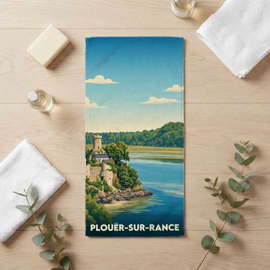 Serviette de bain 30 cm x 60 cm souvenir de Plouër-sur-Rance