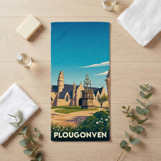 Serviette de bain 30 cm x 60 cm souvenir de Plougonven