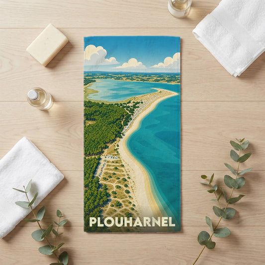 Serviette de bain 30 cm x 60 cm souvenir de Plouharnel