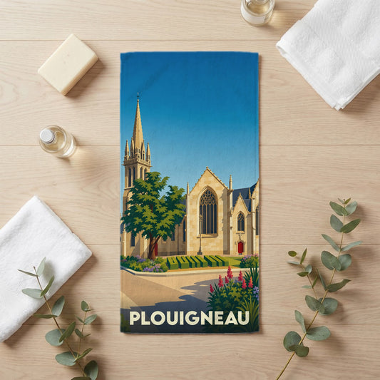 Serviette de bain 30 cm x 60 cm souvenir de Plouigneau