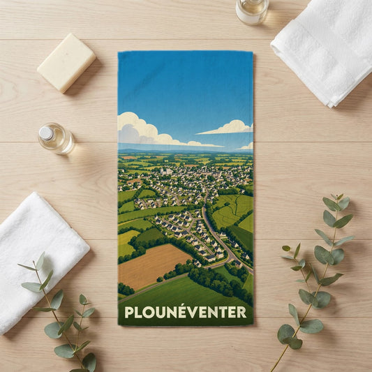 Serviette de bain 30 cm x 60 cm souvenir de Plounéventer