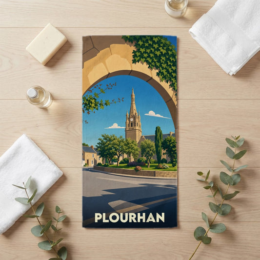 Serviette de bain 30 cm x 60 cm souvenir de Plourhan