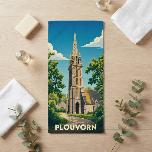 Serviette de bain 30 cm x 60 cm souvenir de Plouvorn