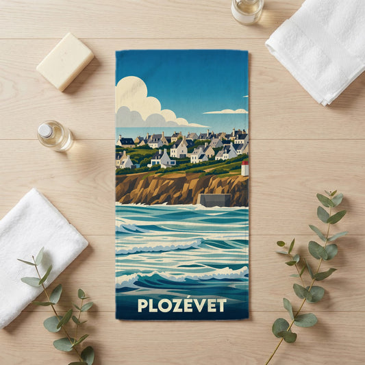 Serviette de bain 30 cm x 60 cm souvenir de Plozévet