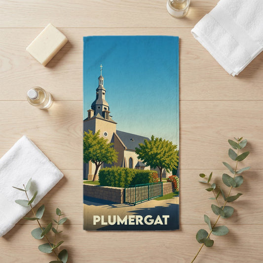Serviette de bain 30 cm x 60 cm souvenir de Plumergat