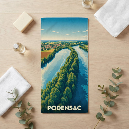 Serviette de bain 30 cm x 60 cm souvenir de Podensac