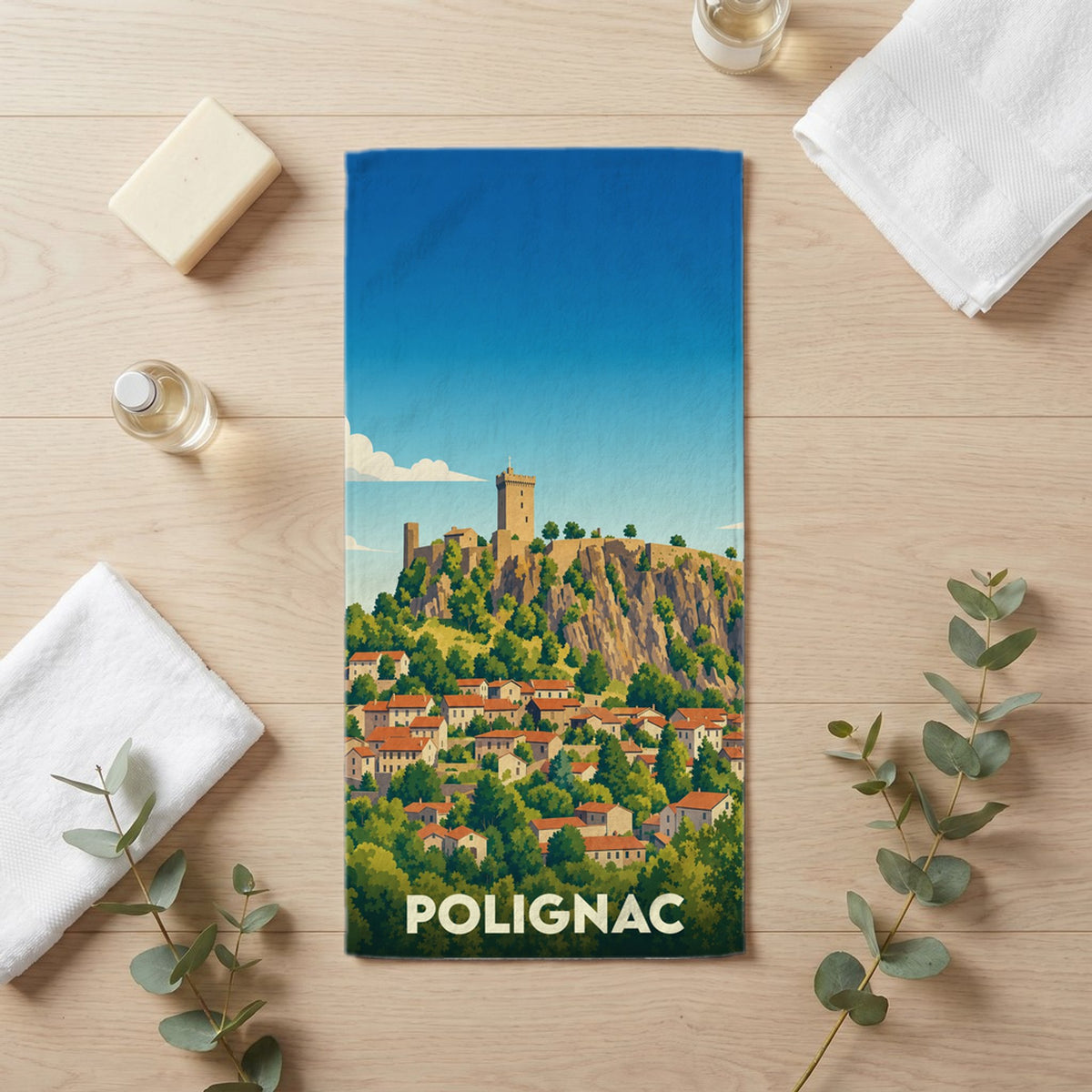 Serviette de bain 30 cm x 60 cm souvenir de Polignac