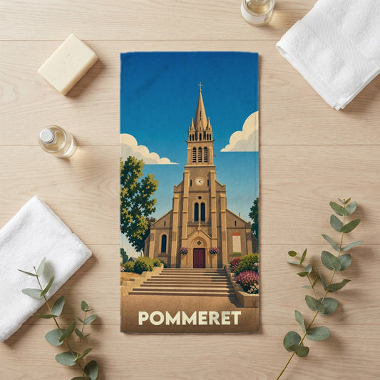 Serviette de bain 30 cm x 60 cm souvenir de Pommeret