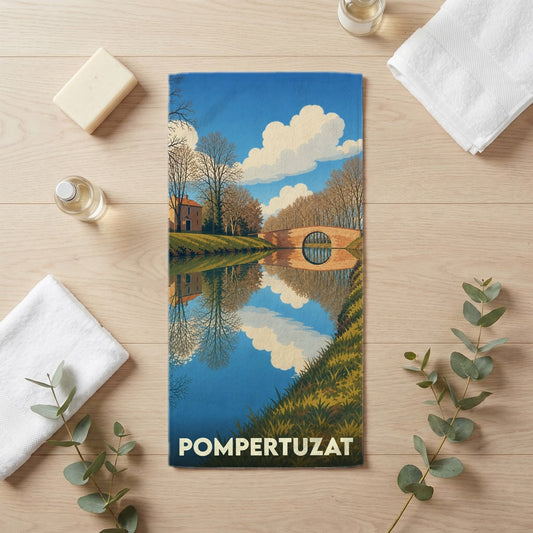 Serviette de bain 30 cm x 60 cm souvenir de Pompertuzat