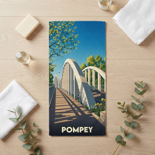 Serviette de bain 30 cm x 60 cm souvenir de Pompey