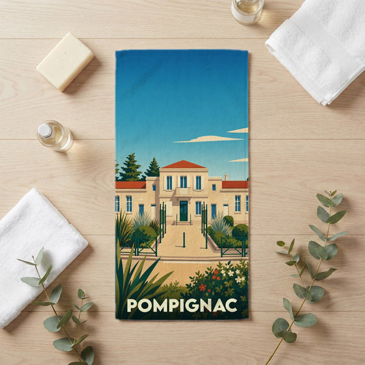 Serviette de bain 30 cm x 60 cm souvenir de Pompignac