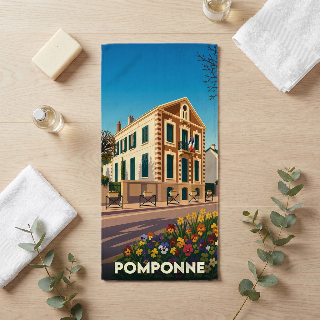 Serviette de bain 30 cm x 60 cm souvenir de Pomponne