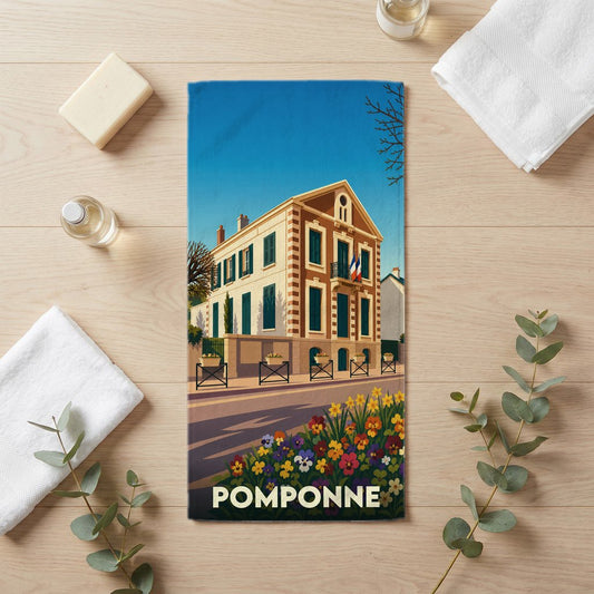 Serviette de bain 30 cm x 60 cm souvenir de Pomponne