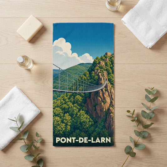 Serviette de bain 30 cm x 60 cm souvenir de Pont-de-Larn