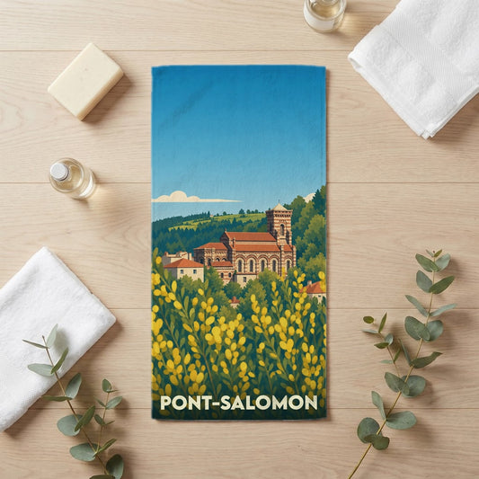 Serviette de bain 30 cm x 60 cm souvenir de Pont-Salomon
