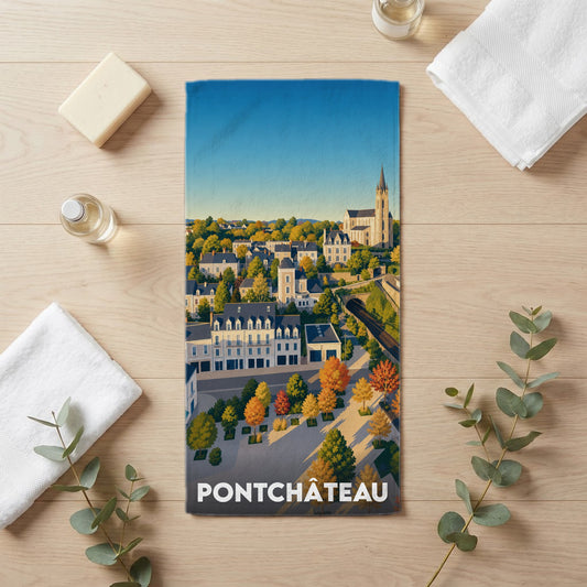 Serviette de bain 30 cm x 60 cm souvenir de Pontchâteau