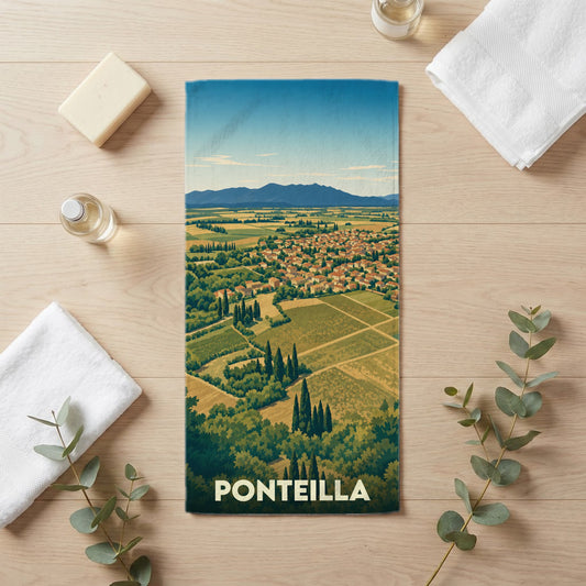 Serviette de bain 30 cm x 60 cm souvenir de Ponteilla