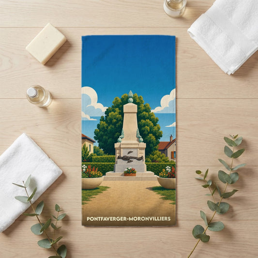 Serviette de bain 30 cm x 60 cm souvenir de Pontfaverger-Moronvilliers