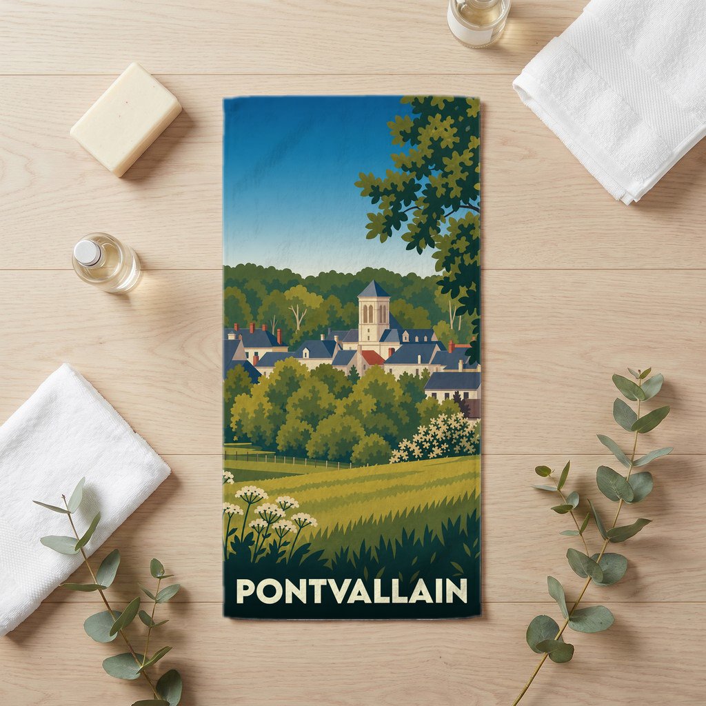 Serviette de bain 30 cm x 60 cm souvenir de Pontvallain