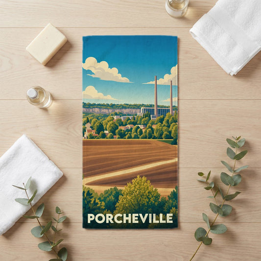 Serviette de bain 30 cm x 60 cm souvenir de Porcheville