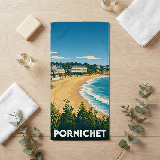 Serviette de bain 30 cm x 60 cm souvenir de Pornichet