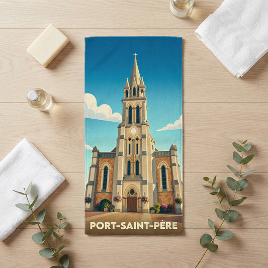 Serviette de bain 30 cm x 60 cm souvenir de Port-Saint-Père