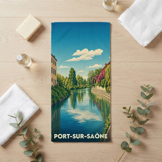 Serviette de bain 30 cm x 60 cm souvenir de Port-sur-Saône