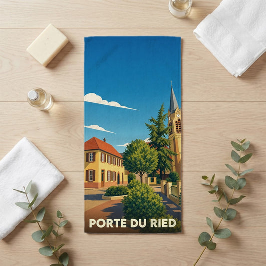 Serviette de bain 30 cm x 60 cm souvenir de Porte du Ried
