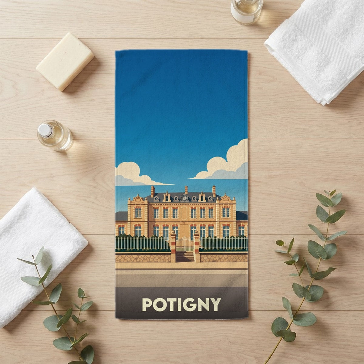 Serviette de bain 30 cm x 60 cm souvenir de Potigny