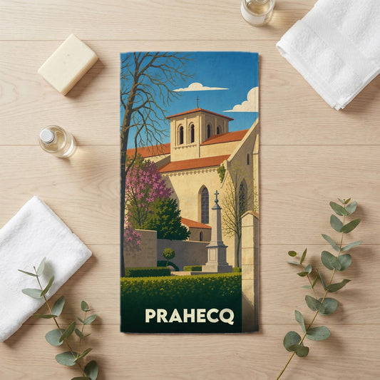 Serviette de bain 30 cm x 60 cm souvenir de Prahecq