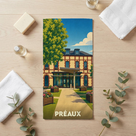 Serviette de bain 30 cm x 60 cm souvenir de Préaux