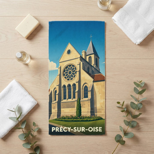Serviette de bain 30 cm x 60 cm souvenir de Précy-sur-Oise