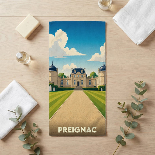 Serviette de bain 30 cm x 60 cm souvenir de Preignac