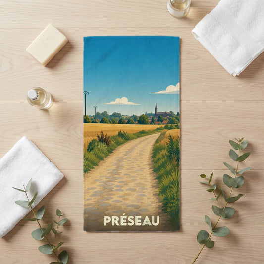 Serviette de bain 30 cm x 60 cm souvenir de Préseau