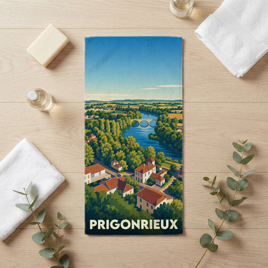 Serviette de bain 30 cm x 60 cm souvenir de Prigonrieux