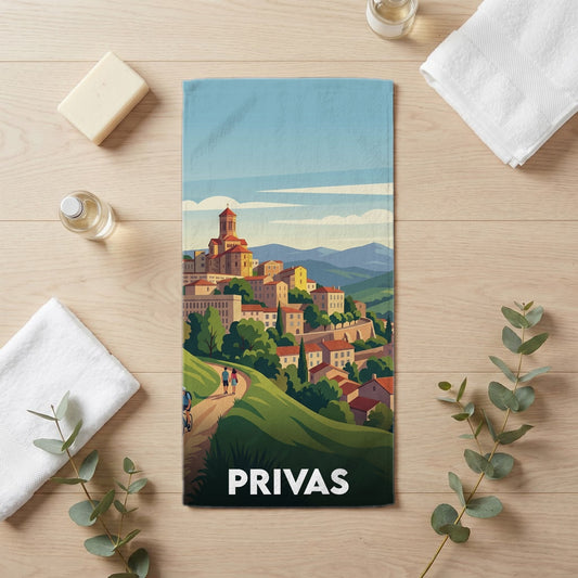 Serviette de bain 30 cm x 60 cm souvenir de Privas