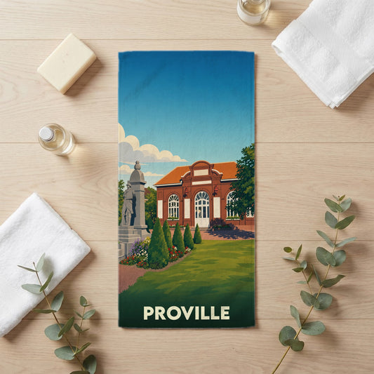 Serviette de bain 30 cm x 60 cm souvenir de Proville