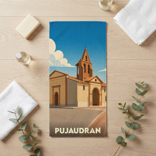 Serviette de bain 30 cm x 60 cm souvenir de Pujaudran