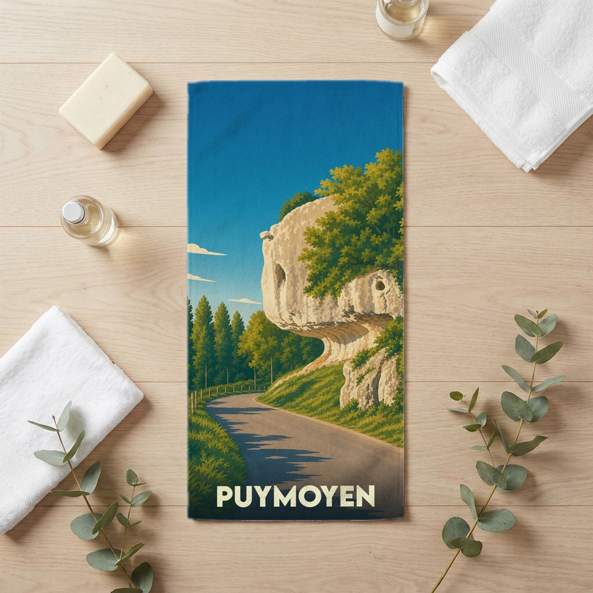 Serviette de bain 30 cm x 60 cm souvenir de Puymoyen