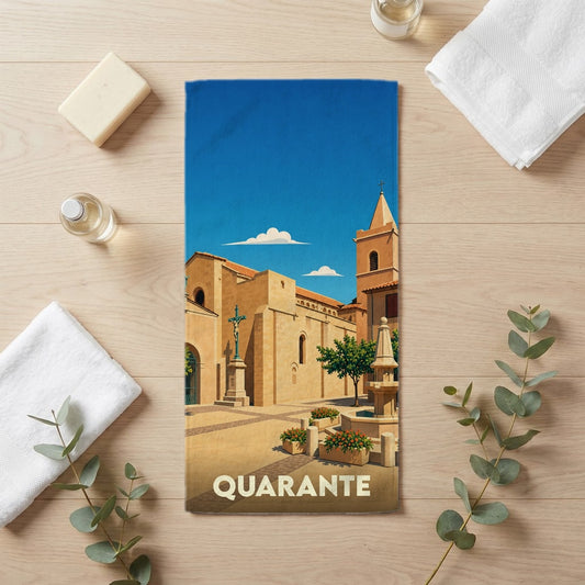 Serviette de bain 30 cm x 60 cm souvenir de Quarante
