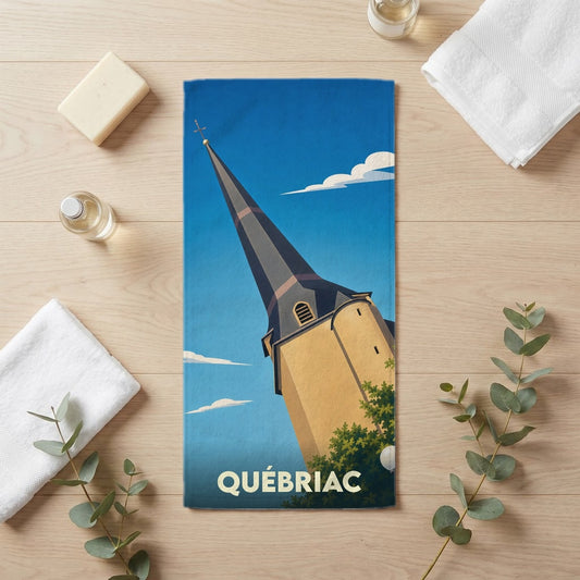 Serviette de bain 30 cm x 60 cm souvenir de Québriac