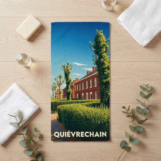 Serviette de bain 30 cm x 60 cm souvenir de Quiévrechain