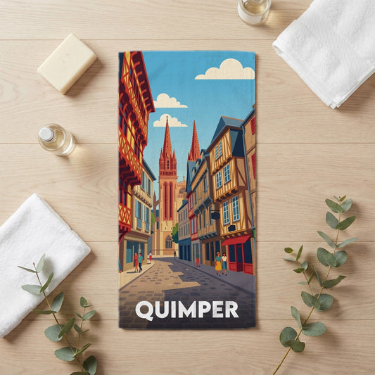Serviette de bain 30 cm x 60 cm souvenir de Quimper