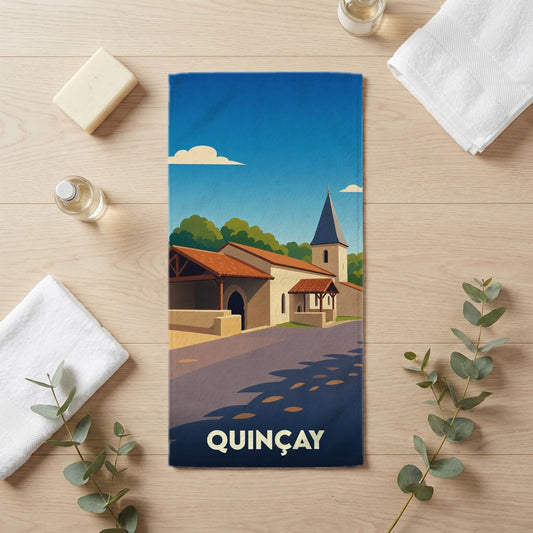 Serviette de bain 30 cm x 60 cm souvenir de Quinçay