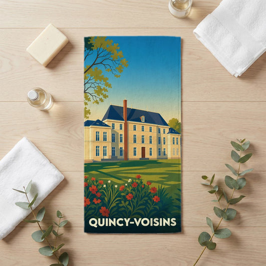Serviette de bain 30 cm x 60 cm souvenir de Quincy-Voisins